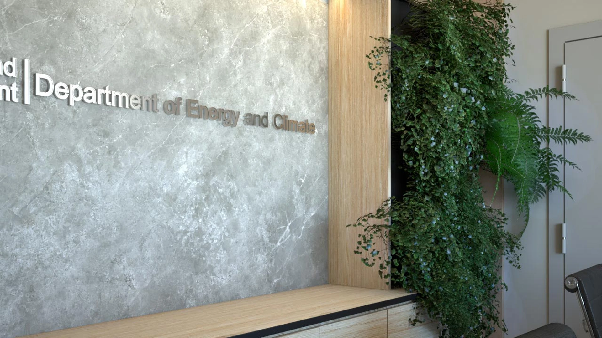 Modern reception area of the QBuild Gold Coast office fitout by Burleigh Beach Designs